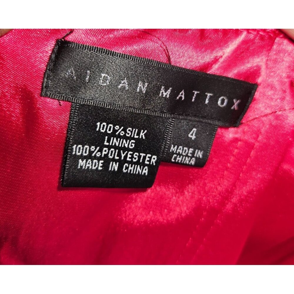 Aidan Mattox Silk Strapless Long Red Pinkish Gown Women Size 4 Formal Prom - Picture 9 of 10